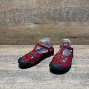 JBU by Jambu Dune Encore Red Mary Jane Flat Shoes Women's Size 7.5